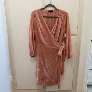 Crushed Velvet Wrap Dress